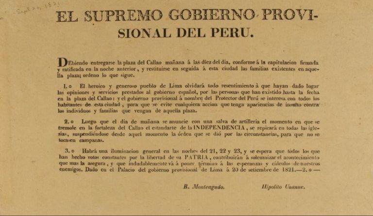 El Supremo Gobierno Provisional del Perú